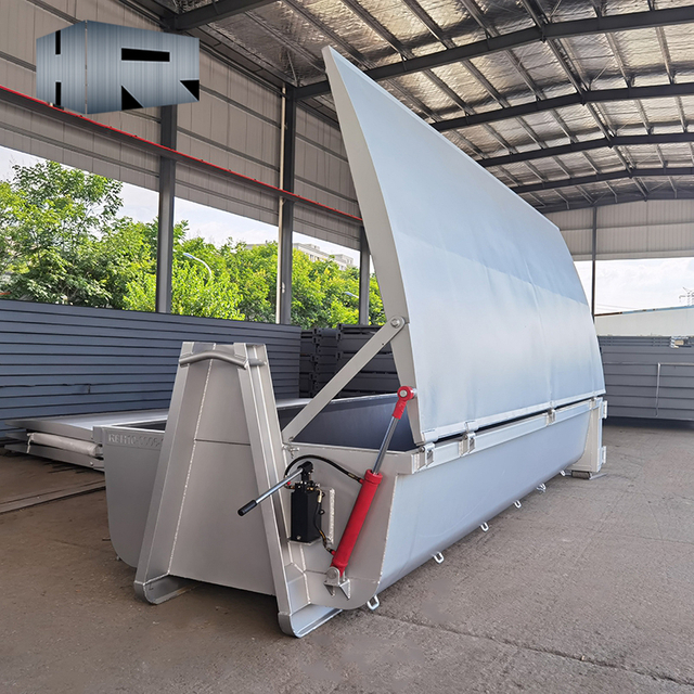 Hook Lift Bin with Hydraulic Lid