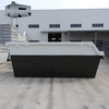 skip bin with one side tilted